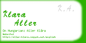 klara aller business card